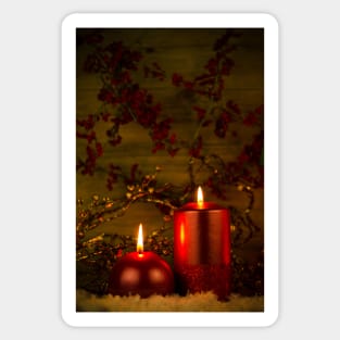 Two candles Christmas decoration Sticker